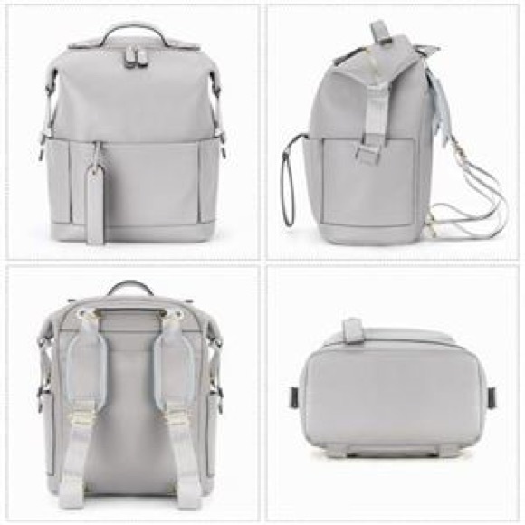 Diaper Bag Backpack – Gray / Faux Leather Diaper Backpack | New With Tags - Picture 3 of 8
